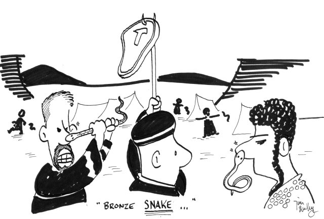 cartoon: "Bronze SNAKE!"