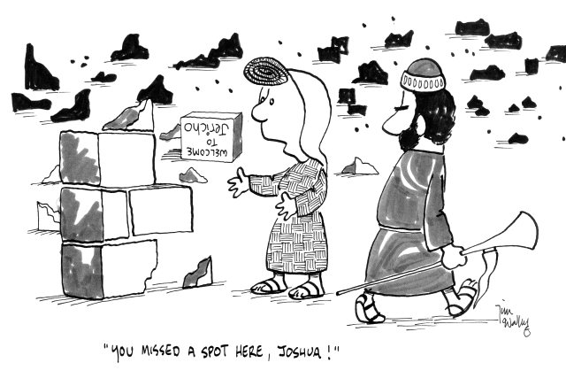 cartoon: "You missed a spot here, Joshua!"