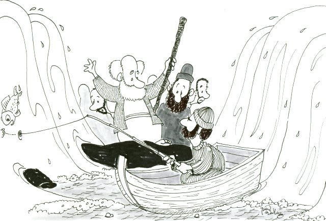 cartoon: "Parting of the Red Sea"