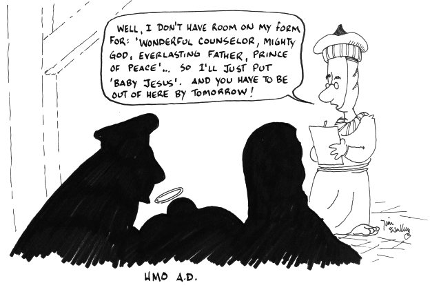 cartoon: "HMO A.D."